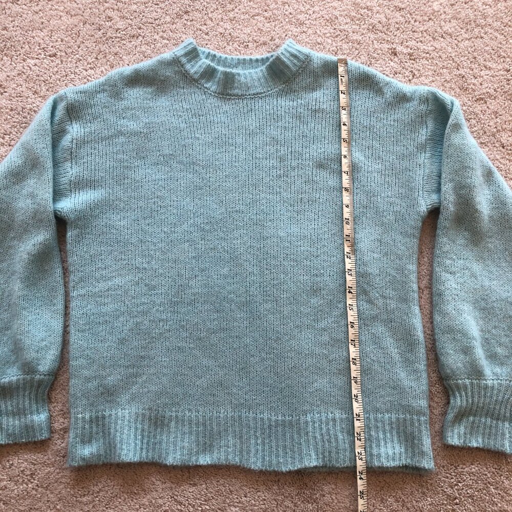 Soft Oversized Long-Sleeve Light Blue Knit Sweater - Picture 6 of 9